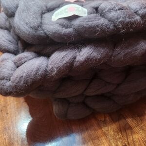 Dark Gray, Chunky Knit Blanket  Perfect To Keep In Your Vehicle, Just In Case!!